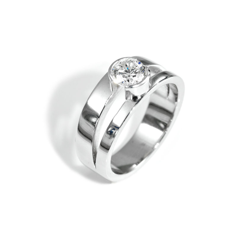 Platinum Split Band Ring01