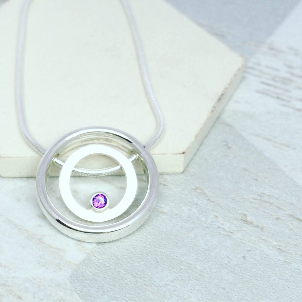 Amethyst Halo Necklace